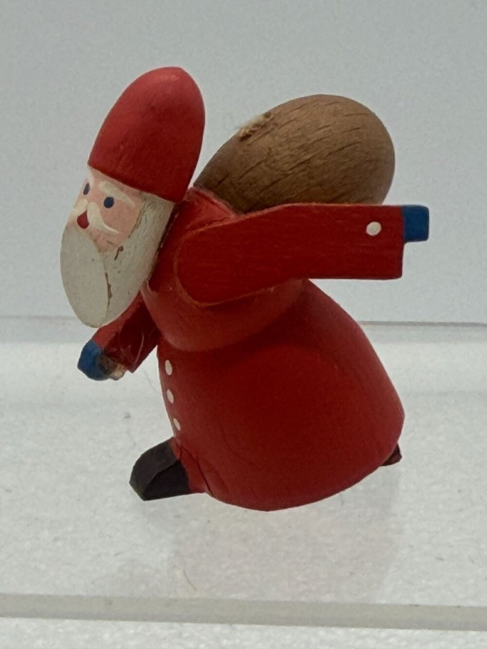 Vintage German Wooden Santa Claus-AS IS